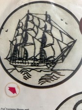 Ship Blackwork Kit. 'Seafarer' Bernat Ladyship. Vintage. Unused.