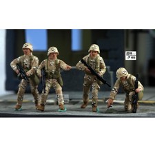 1/72 Painted 4-persons Us Military Demining Combat Team Fit Car Vehicle Toy