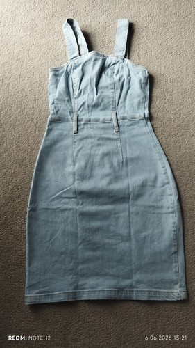 Light blue fitted denim dress