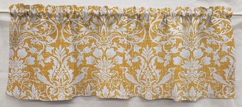 Gold floral damask - gold, valances