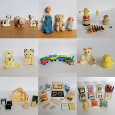 Miniature Doll House & Sylvanian Accessories 1:12th Scale - toys and school