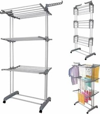 4Tier Foldable Clothes Airer Dryer Rack for Indoor Outdoor Laundry Drying Hanger