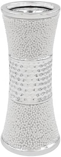 Silver chrome vase - silver,