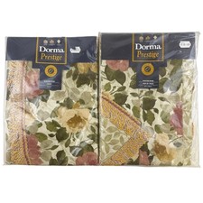 Vintage Dorma Prestige Winter Rose Swag Pair Of Tails Curtains Floral Design