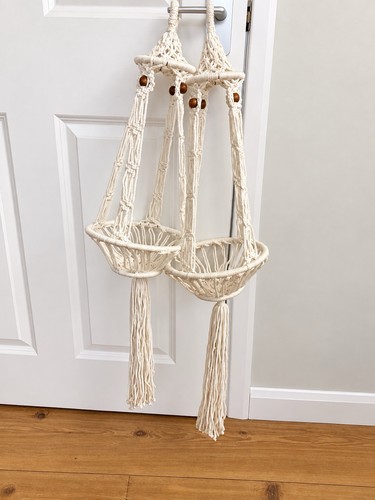 Pair macrame bead hanging - bead,
