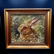 Original Oil Painting Hare