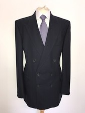 GIEVES & HAWKES - Mens Plain NAVY BLUE WOOL SUIT -UK 48 Long - W40 L35 -GORGEOUS