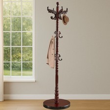 Wooden Coat Rack Stand Vintage