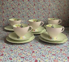 Gorgeous Vintage English Bone China Foley China V2089 Floral Tea Set 14 Pieces