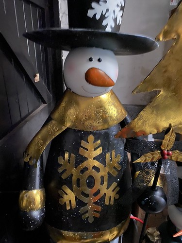 Christmas tin snowman - christmas,