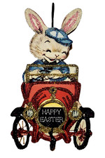 BUNNY RABBIT in RED ANTIQUE