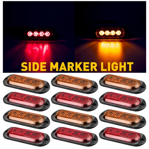 12pcs amber red led side - 4-12pcs, amber/red