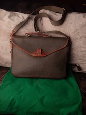 Authentic Mulberry Scotchgrain & Leather Briefcase with dust bag.