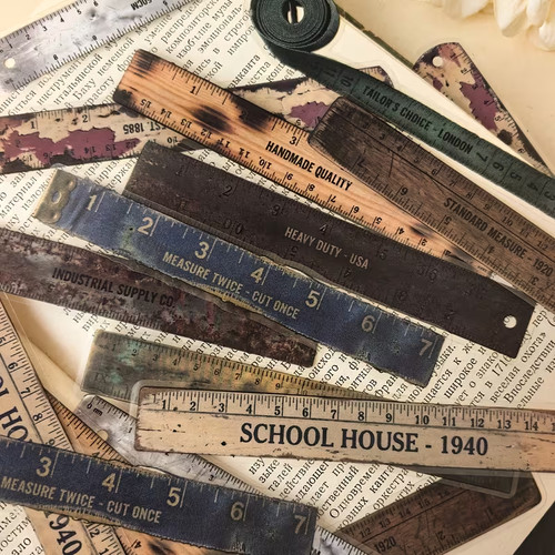 Vintage ruler scrapbook - vintage,