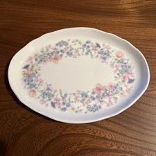 Vintage Wedgwood Angela Bone China Oval Plate 24.5cms x 17.5cms Floral Butterfly