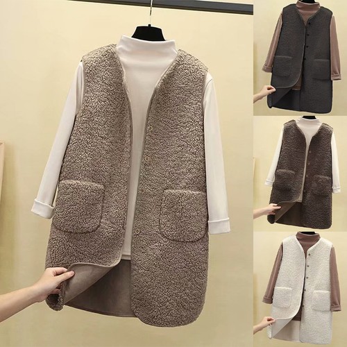 Women gilet button - women, lambswool