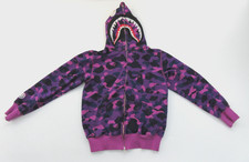 A Bathing Ape Bape Shark Hoodie Purple Full Zip Zip-Up