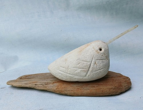 Hand made stone bird sculpture - stone,