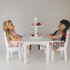 MY LONDON GIRL 18 INCH DOLL FURNITURE WOODEN TABLE AND 2 CHAIRS  BNIB