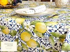 70" Round Lemon Tablecloth