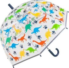 Kids Dinosaur Umbrella School Brolly Boys Girls Children's Clear Bubble Dome