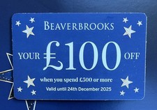 Beaverbrooks £100 Voucher On Instore Or Online Purchase Over £500