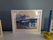 Original Acrylic Seascape Painting – Tranquil Beach Scene, Signed