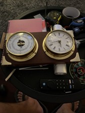 Barometer Clock Rain Change Fair Quartz Battery-Powered Made in England