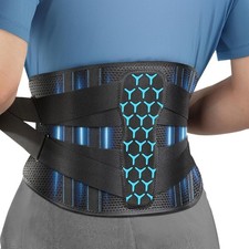 Rakiie Back Support Belt for Lower Back Pain Relief with 7 Stays Adjustable