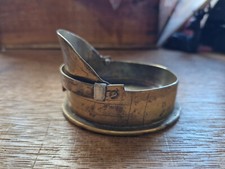 Antique Military Trench Art WW1  Soldiers / Officers Brass Cap Ashtray 1917