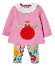 Baby Boden Long Sleeve Jersey Big Applique Play Set in Pink/Forest Friends
