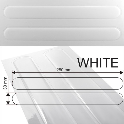 White sticker domed car - white, corner