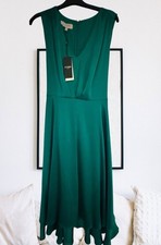 Hobbs London Women's Sleeveless Green Christmas Party Dress Size 14. Brand New