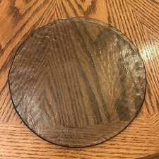 Glass Serving Plate 20cm Round Smoked Grey