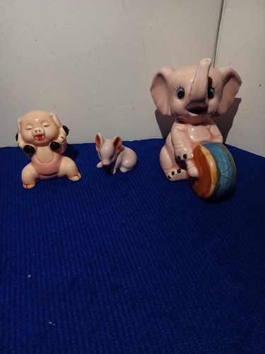 Ceramic pink elephant - pink, with