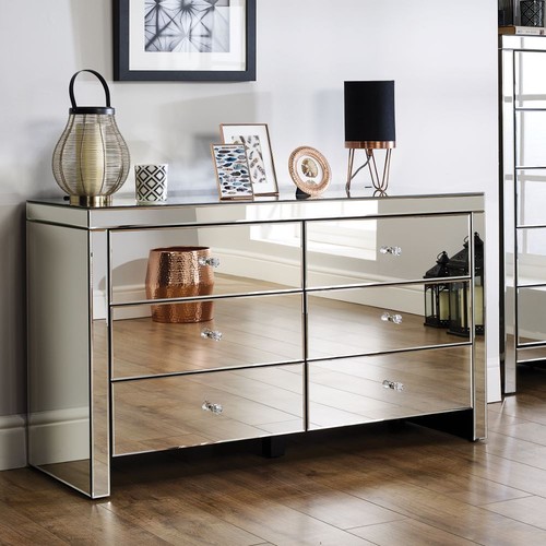 Mirrored chest drawers - mirrored,