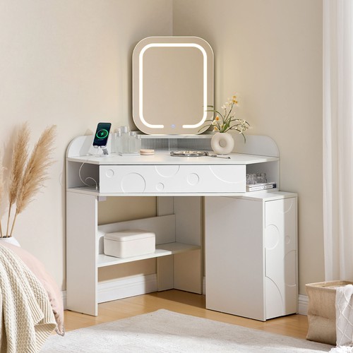 Corner dressing table with - dressing,