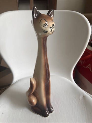 Tall ceramic cat vase - ,