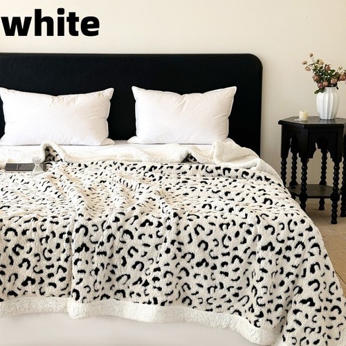 Leopard print throw faux - throw,