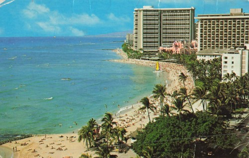 Postcard hawaiian village - postcard,