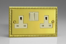 Varilight Georgian Roped Polished Brass XGW Light Switch Socket Dimmer Toggle