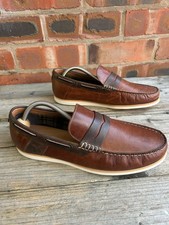mens NEXT leather loafers - size uk 9 BNWT cost £48.00 ( ref 164 )