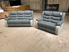 RECLINER SOFAS TWO TONE GREY -