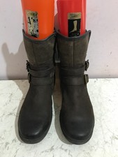 UGG Australia sheepskin brown biker size 6.5 womens boots shoes - IE