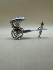 Early 20th Century Sterling Silver Rickshaw Man Miniature