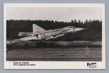 SAAB J37 VIGGEN REAL PHOTO POSTCARD RPPC ROYAL SWEDISH AIR FORCE SWEDEN