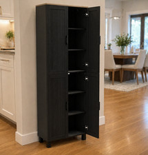 Tall Kitchen Cupboard Black