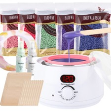 Waxing Kit for Hair Removal Wax Warmer Hair Removal Kit with 500g Hard Beads UK