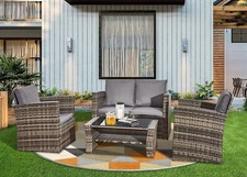 4 Seater Rattan Garden Sofa