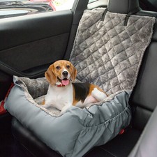 Dog Car Seat Portable Booster Seat with Storage Pockets Pet Car Bed Carrier
